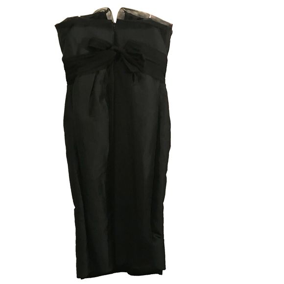 Kay Unger New York Black Cocktail Deep V Tie Back Sash Size 6 - Picture 7 of 10